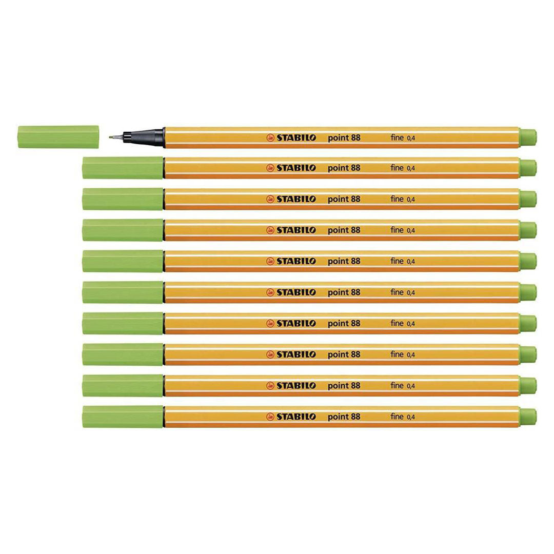 Stabilo | Point 88 | Fineliner | Apple Green | Pack Of 10 Stabilo